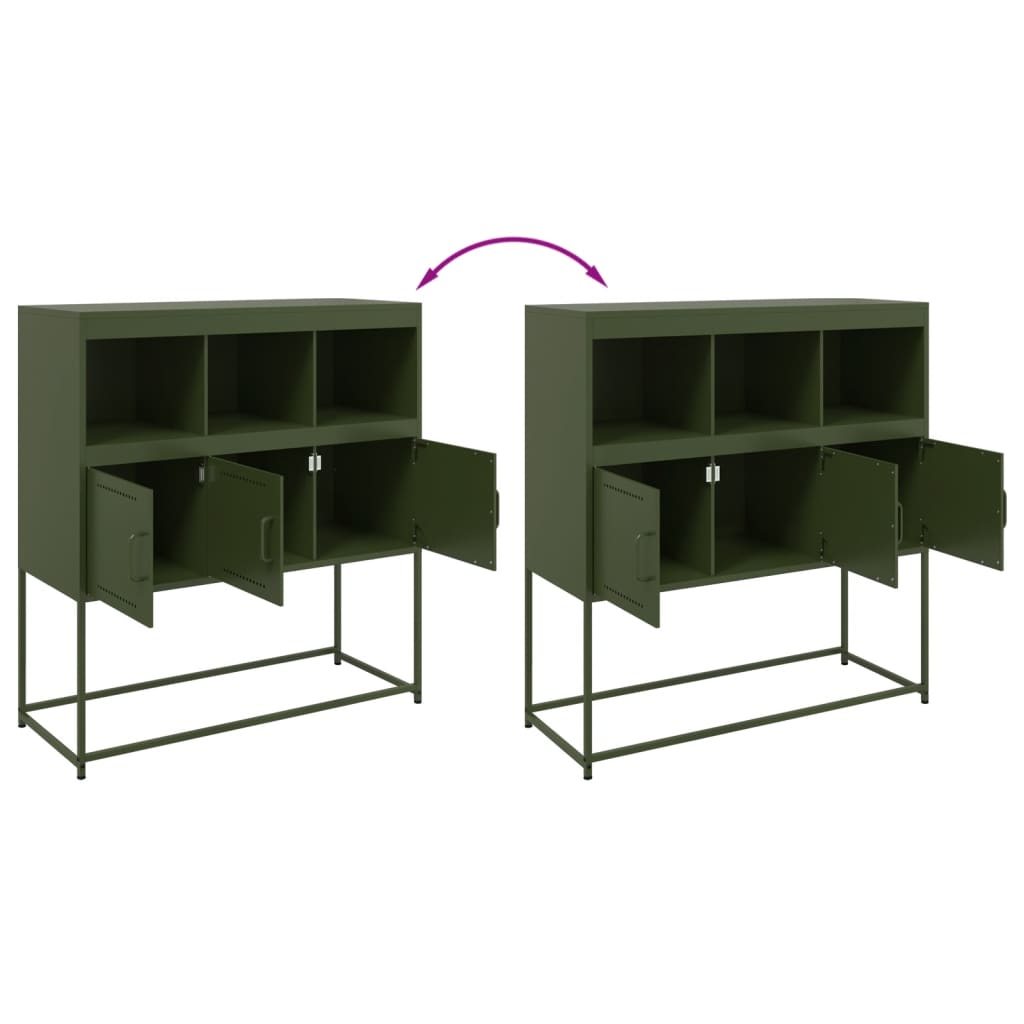 Credenza Verde Oliva 100,5x39x79 cm in Acciaio