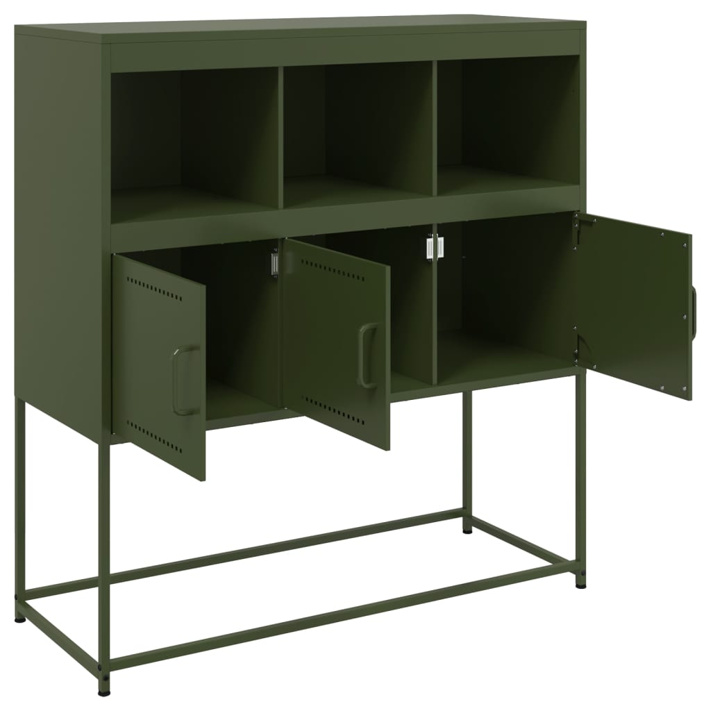 Credenza Verde Oliva 100,5x39x79 cm in Acciaio