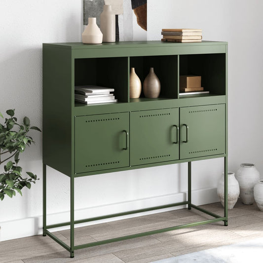 Credenza Verde Oliva 100,5x39x79 cm in Acciaio