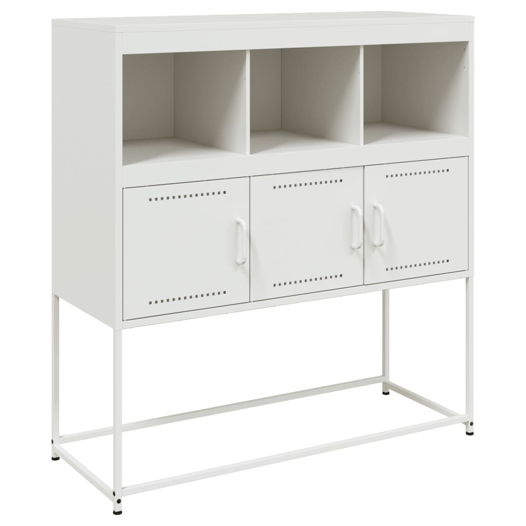 Credenza Bianca 100,5x39x107 cm in Acciaio - homemem39