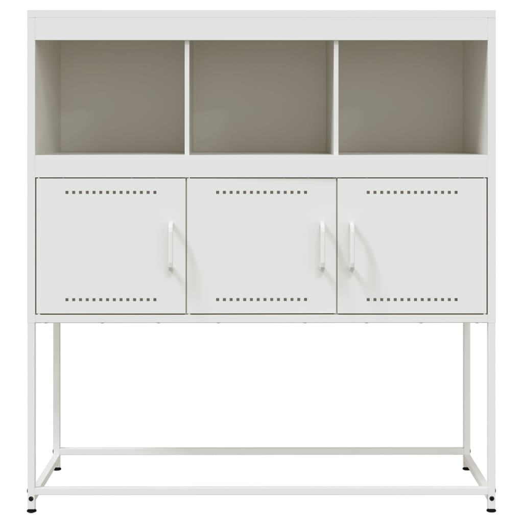 Credenza Bianca 100,5x39x107 cm in Acciaio - homemem39