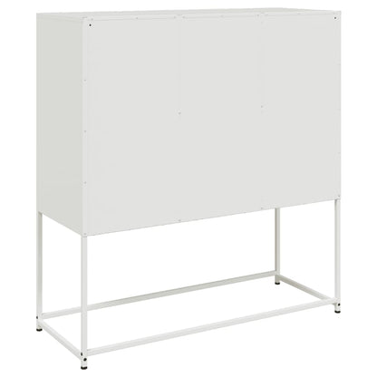 Credenza Bianca 100,5x39x107 cm in Acciaio - homemem39