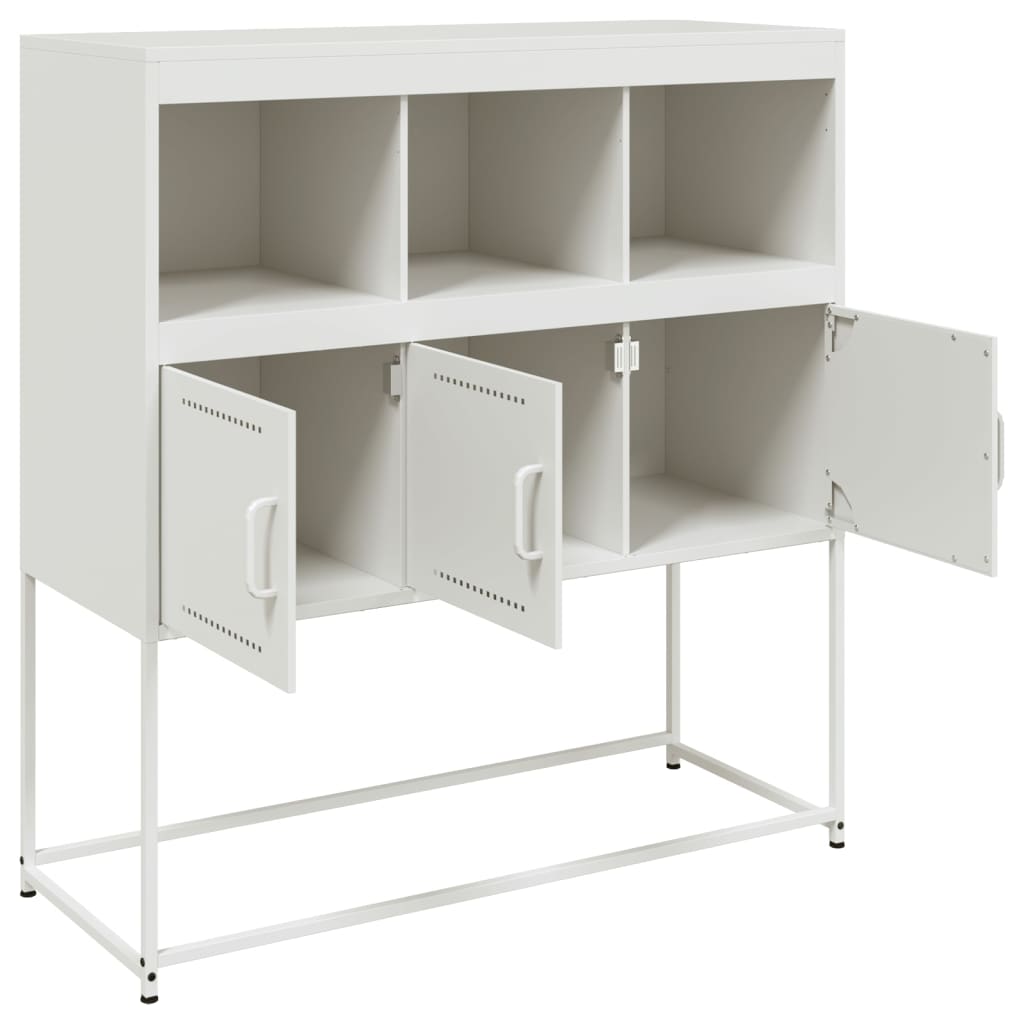 Credenza Bianca 100,5x39x107 cm in Acciaio - homemem39