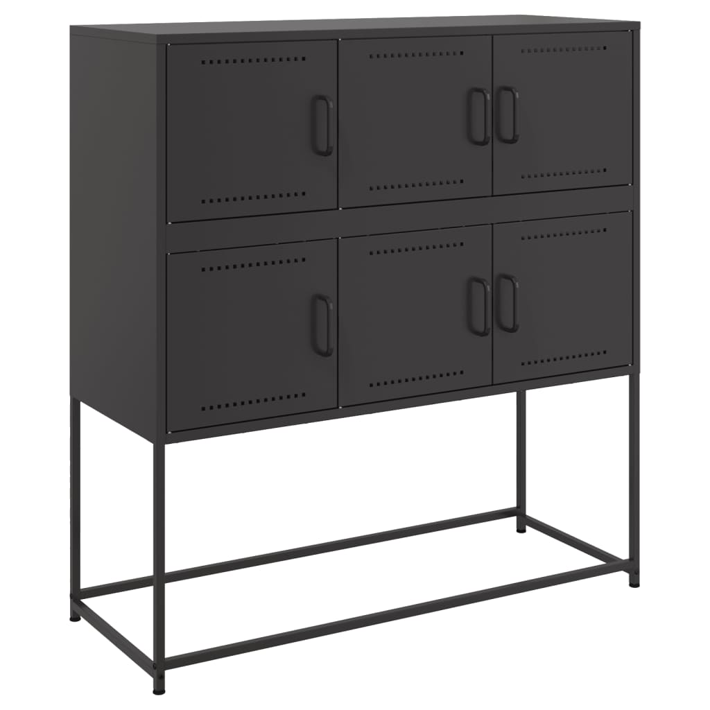 Credenza Nera 100,5x39x107 cm in Acciaio