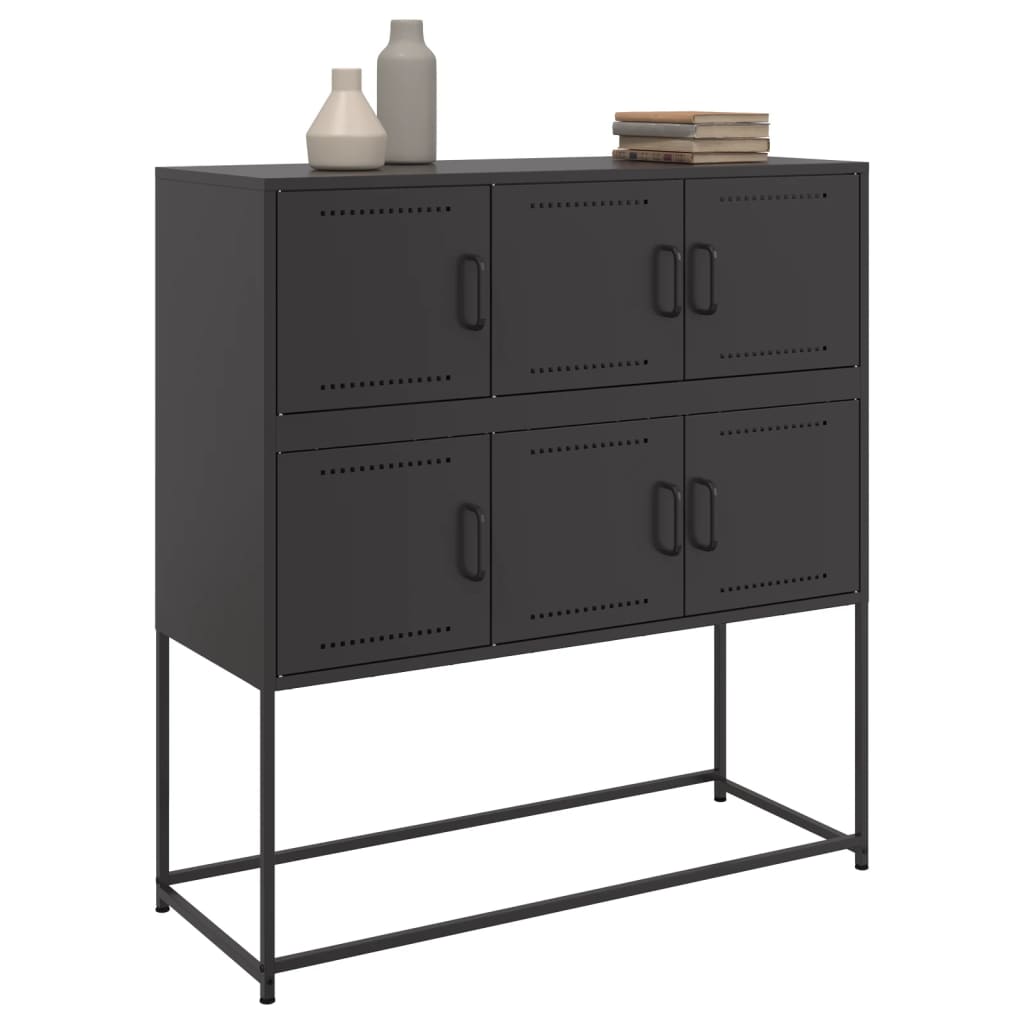 Credenza Nera 100,5x39x107 cm in Acciaio