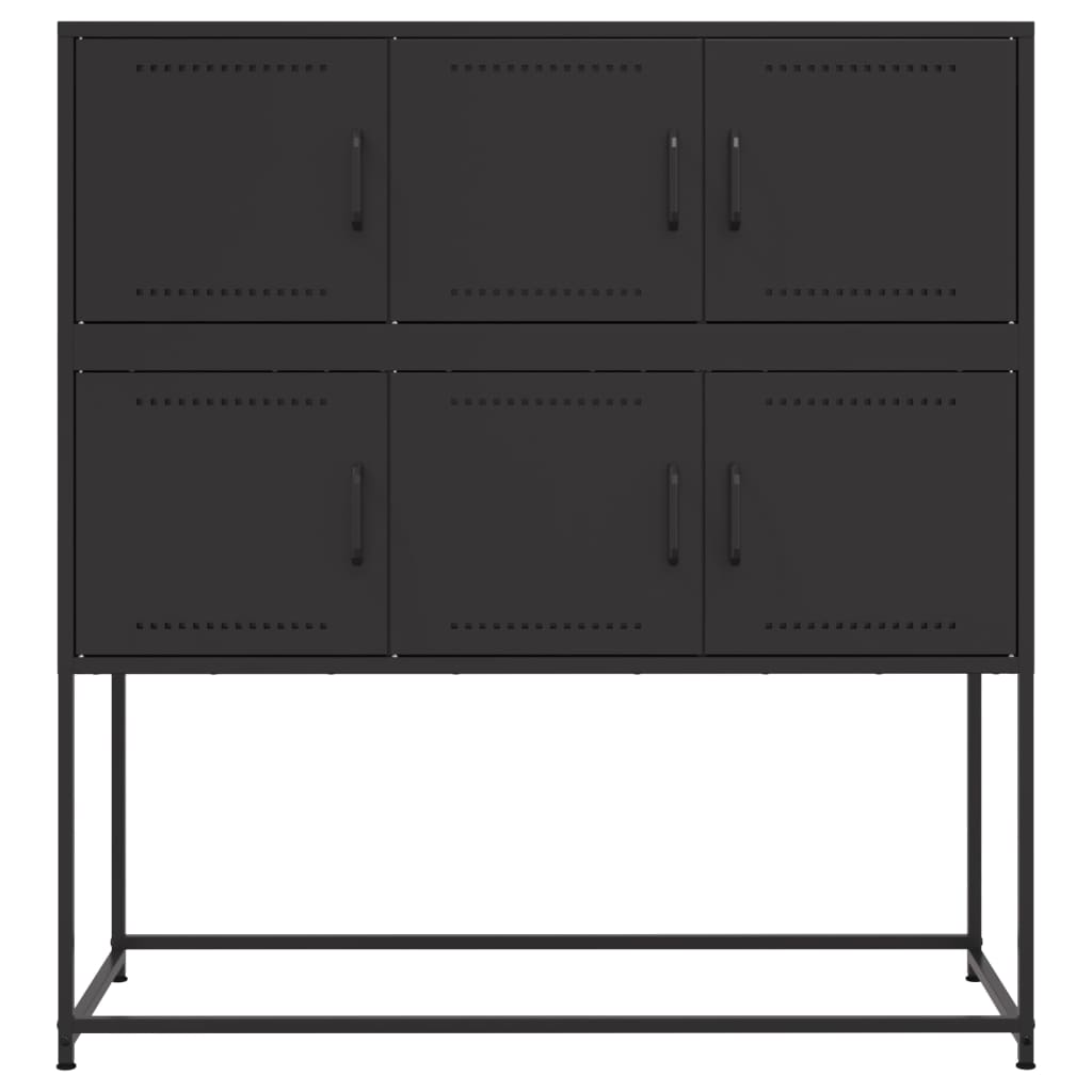 Credenza Nera 100,5x39x107 cm in Acciaio - homemem39