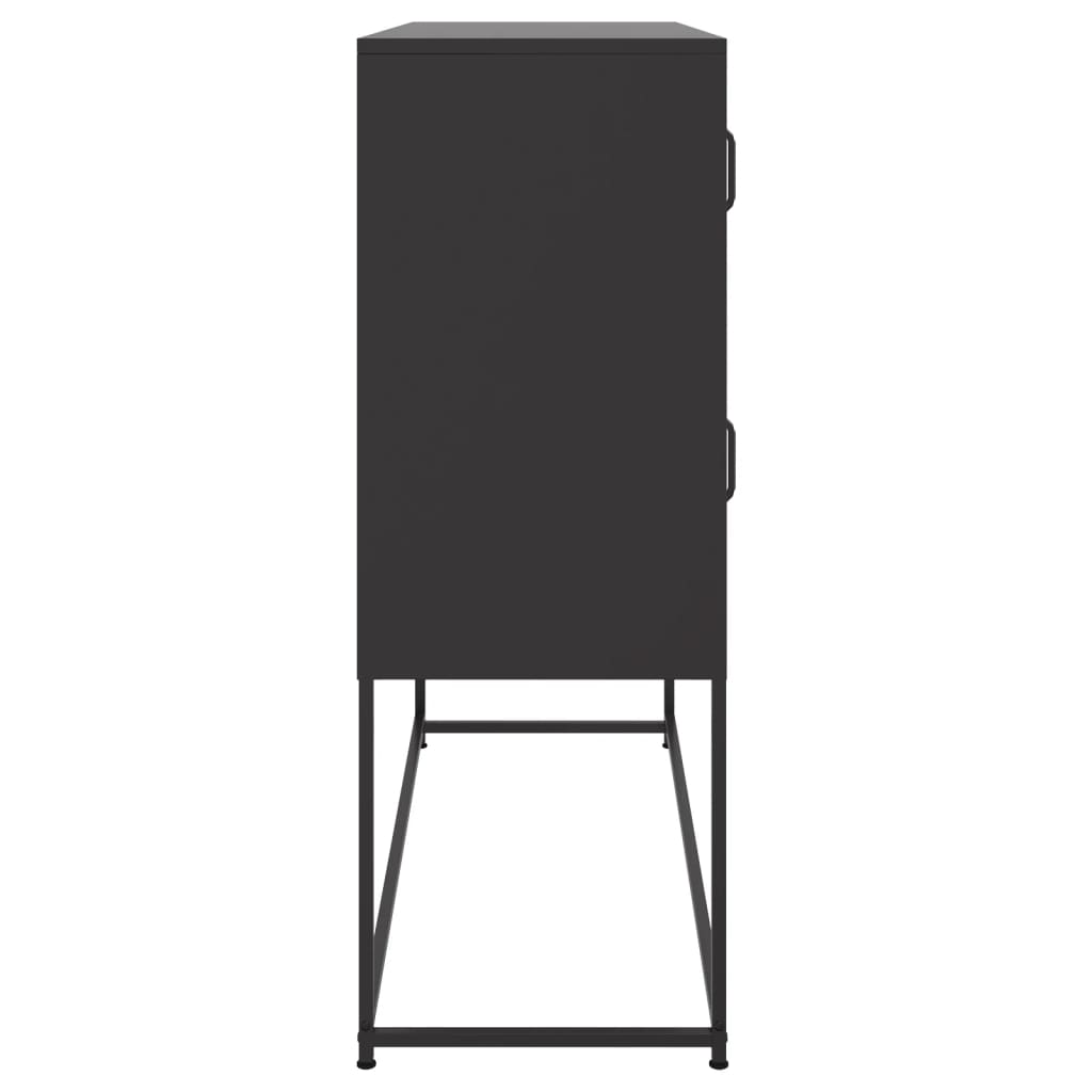 Credenza Nera 100,5x39x107 cm in Acciaio - homemem39