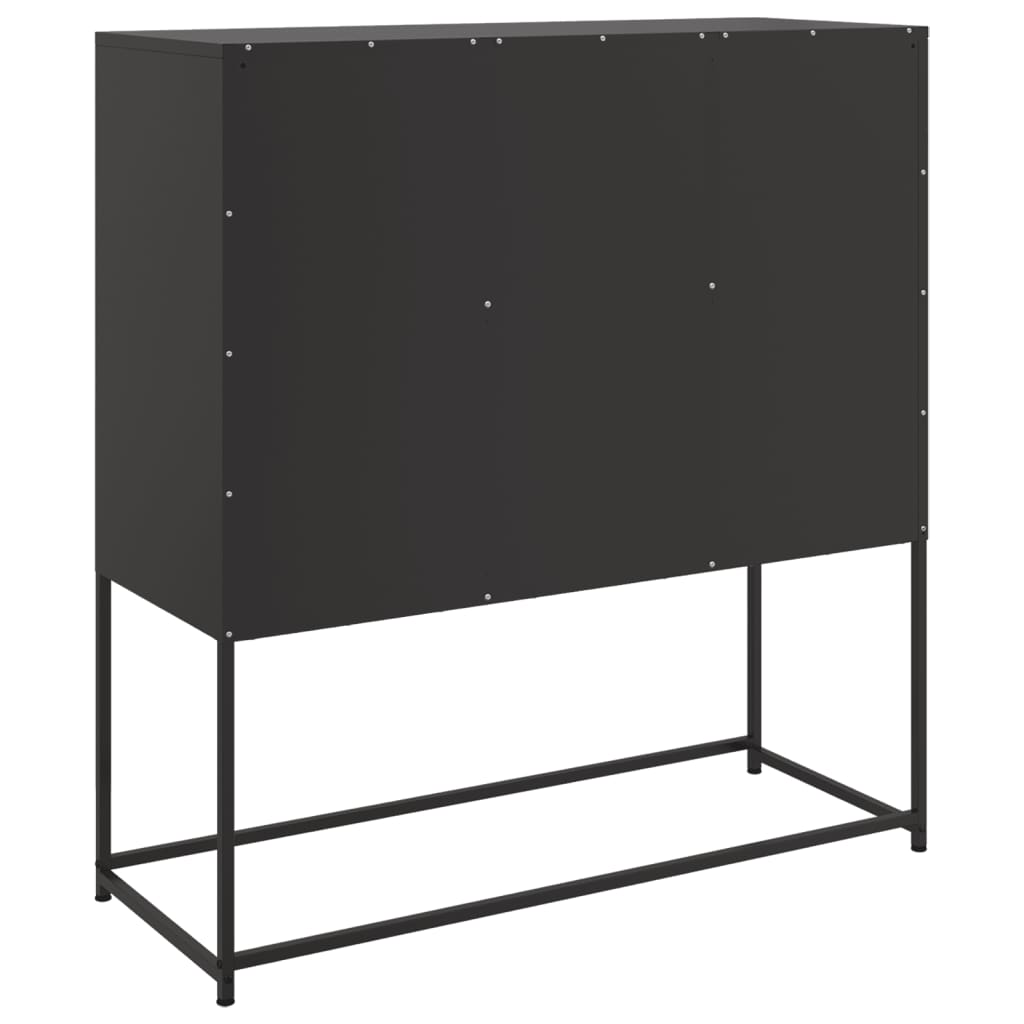 Credenza Nera 100,5x39x107 cm in Acciaio - homemem39