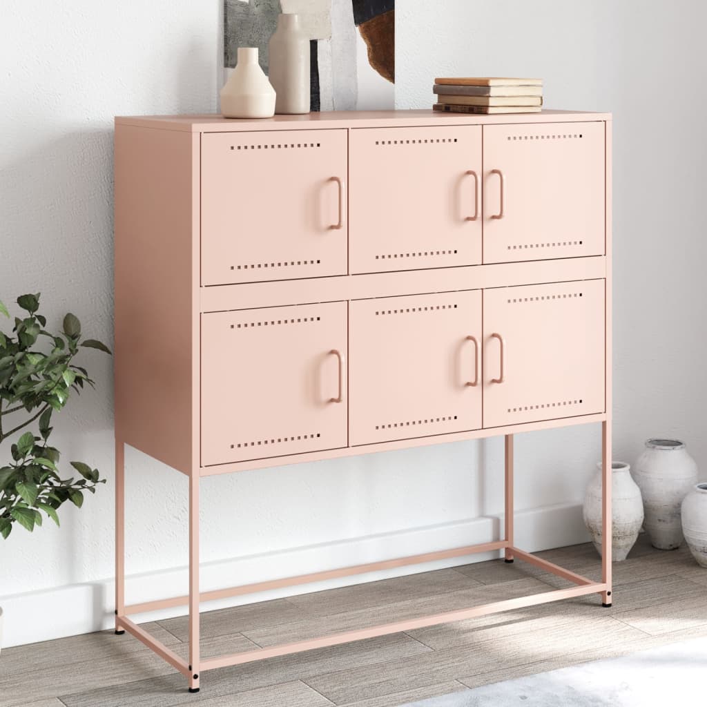 Credenza Rosa 100,5x39x107 cm in Acciaio - homemem39