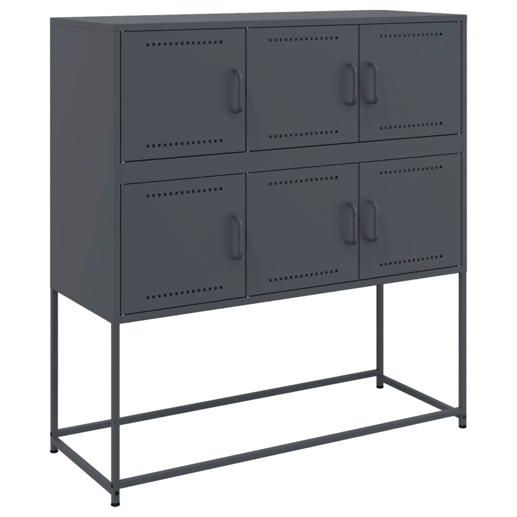 Credenza Antracite 100,5x39x107 cm in Acciaio - homemem39