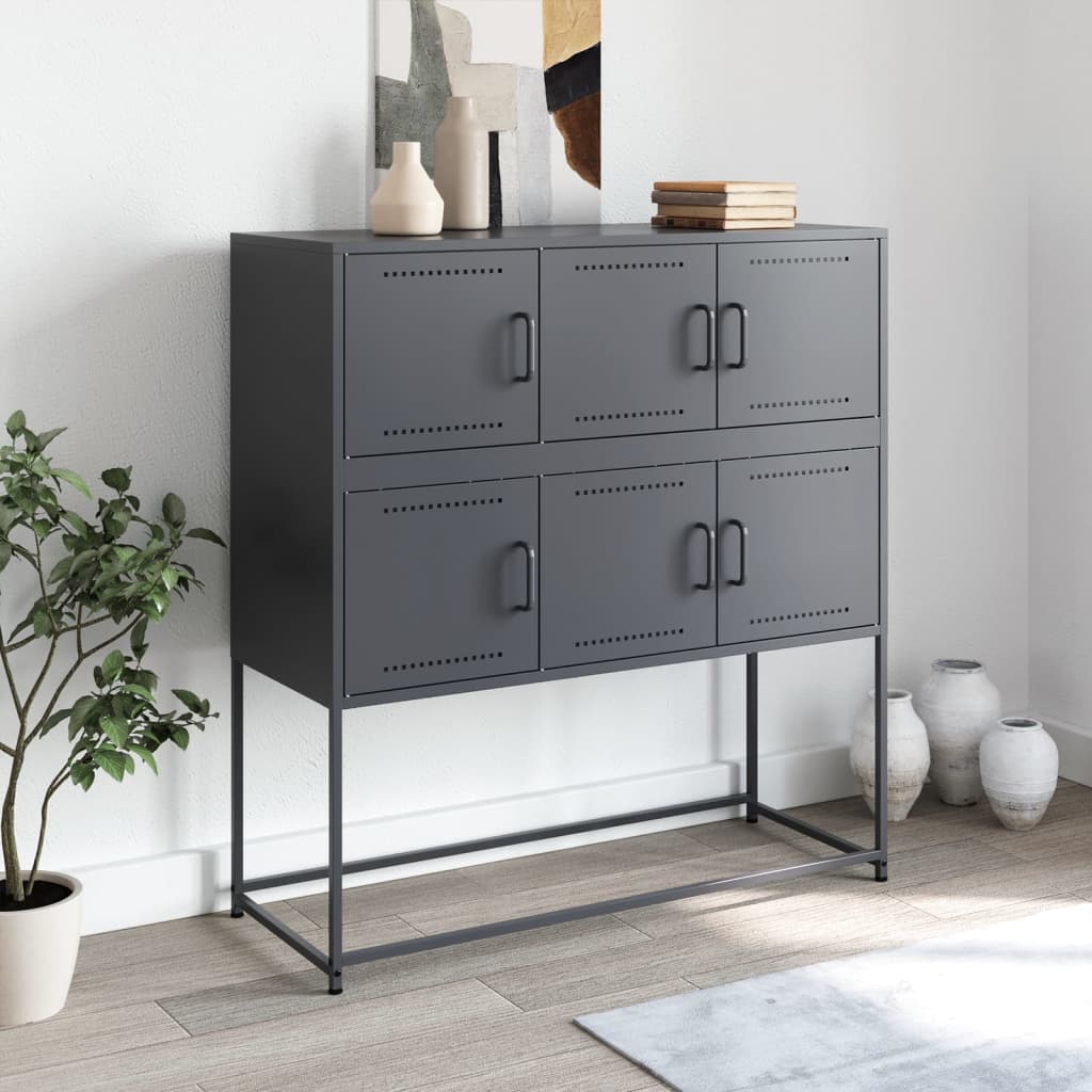 Credenza Antracite 100,5x39x107 cm in Acciaio