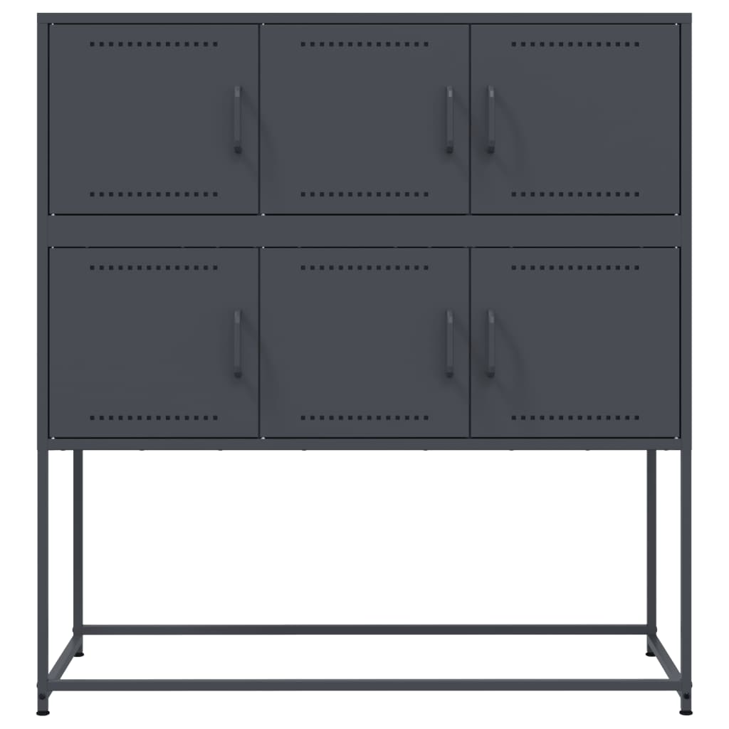 Credenza Antracite 100,5x39x107 cm in Acciaio - homemem39