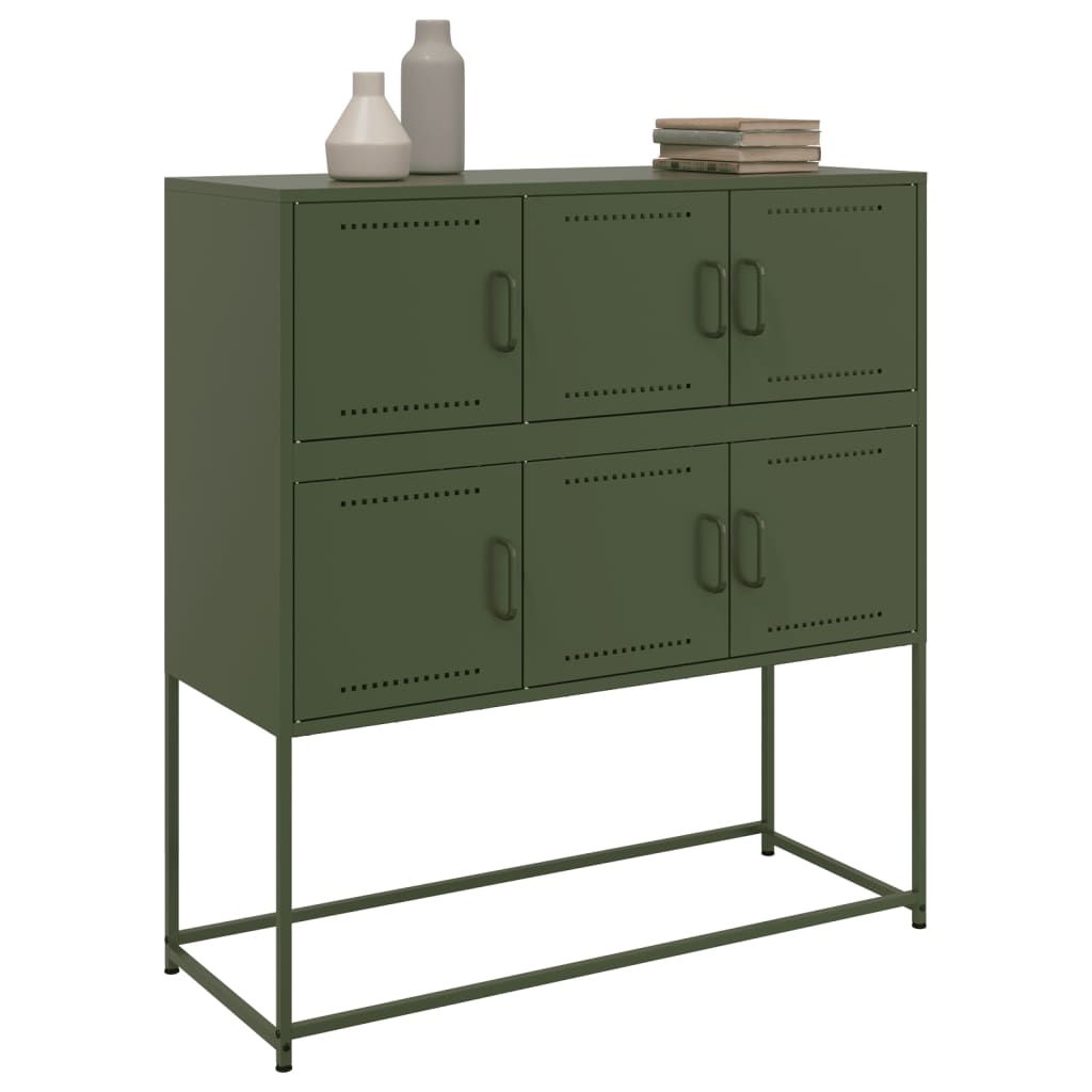 Credenza Verde Oliva 100,5x39x79 cm in Acciaio