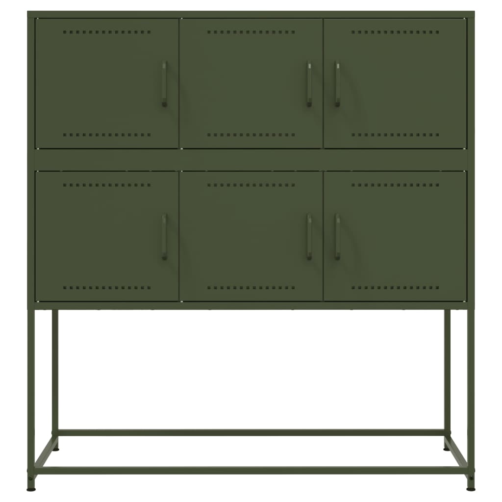 Credenza Verde Oliva 100,5x39x79 cm in Acciaio