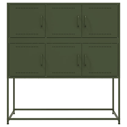 Credenza Verde Oliva 100,5x39x79 cm in Acciaio