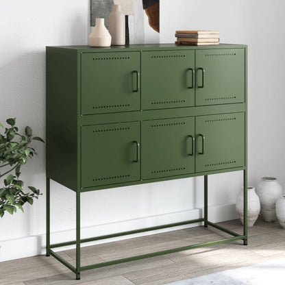 Credenza Verde Oliva 100,5x39x79 cm in Acciaio