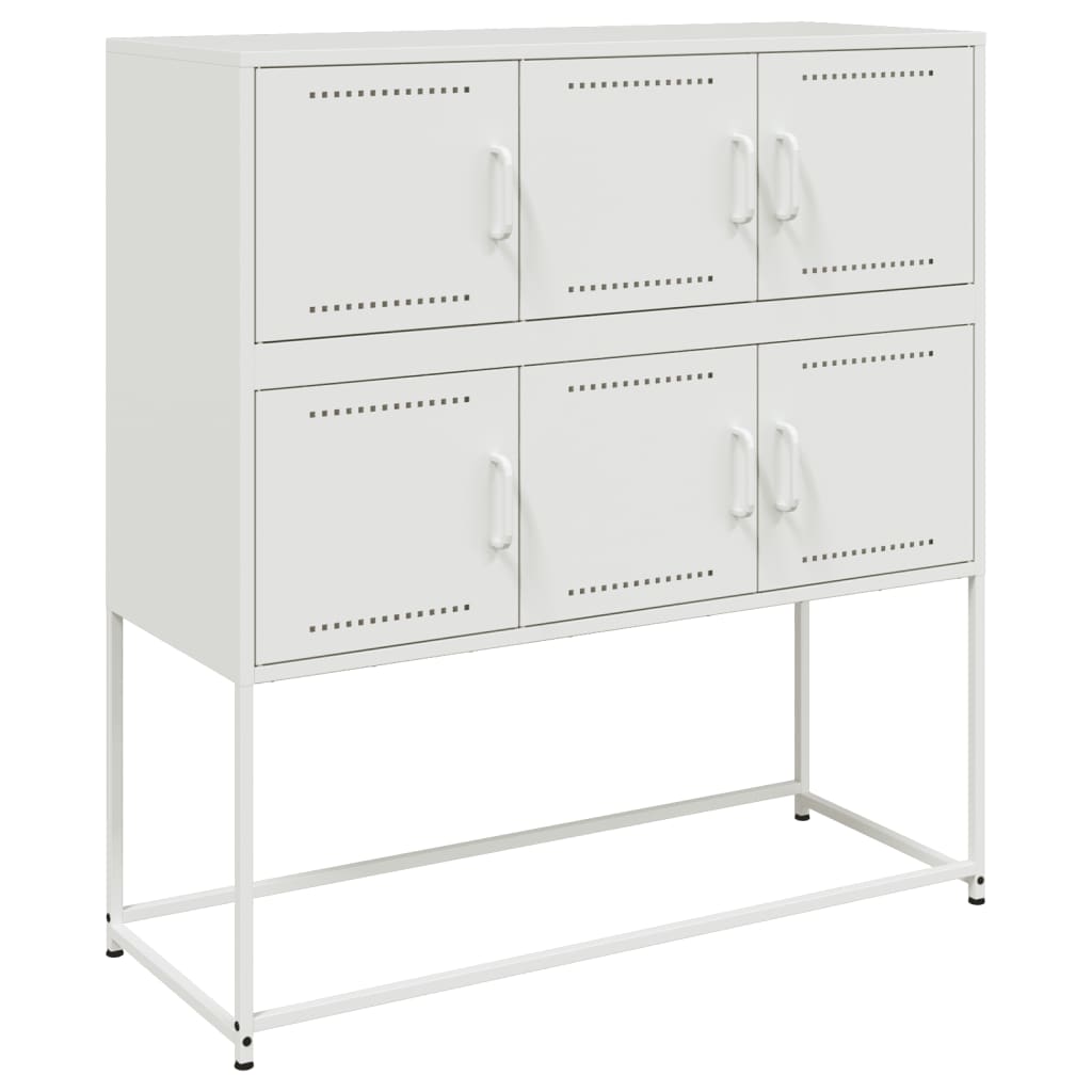 Credenza Bianca 100,5x39x107 cm in Acciaio - homemem39