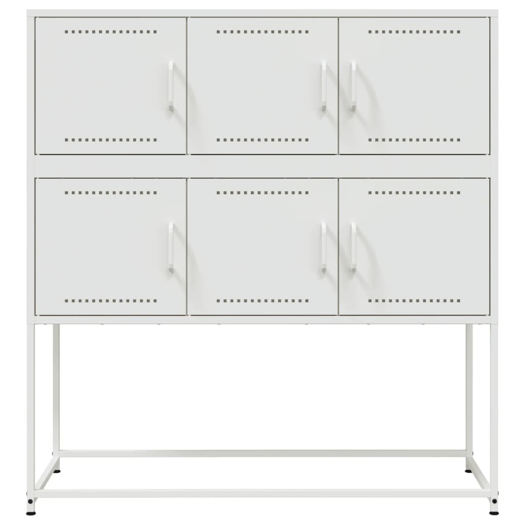 Credenza Bianca 100,5x39x107 cm in Acciaio - homemem39