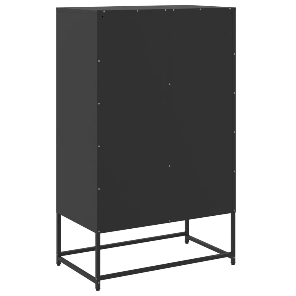 Credenza Nera 68x39x111,5 cm Acciaio