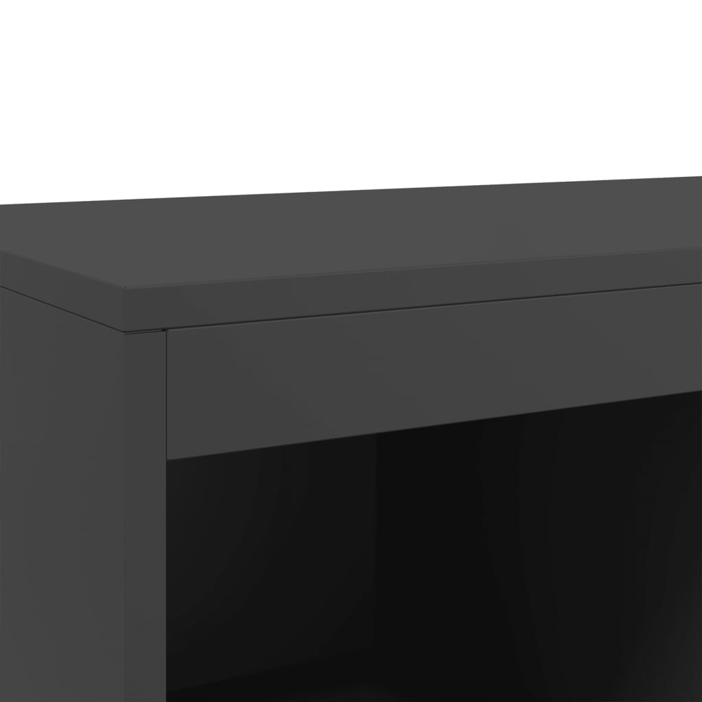 Credenza Nera 68x39x111,5 cm Acciaio