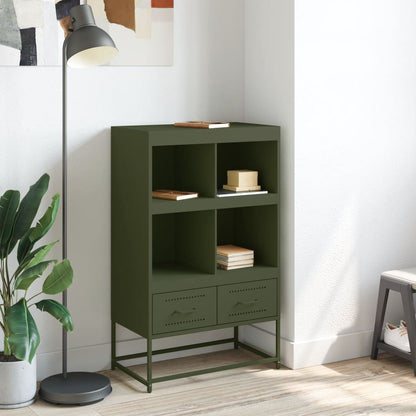 Credenza Verde Oliva 68x39x111,5 cm in Acciaio - homemem39