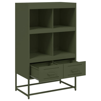 Credenza Verde Oliva 68x39x111,5 cm in Acciaio