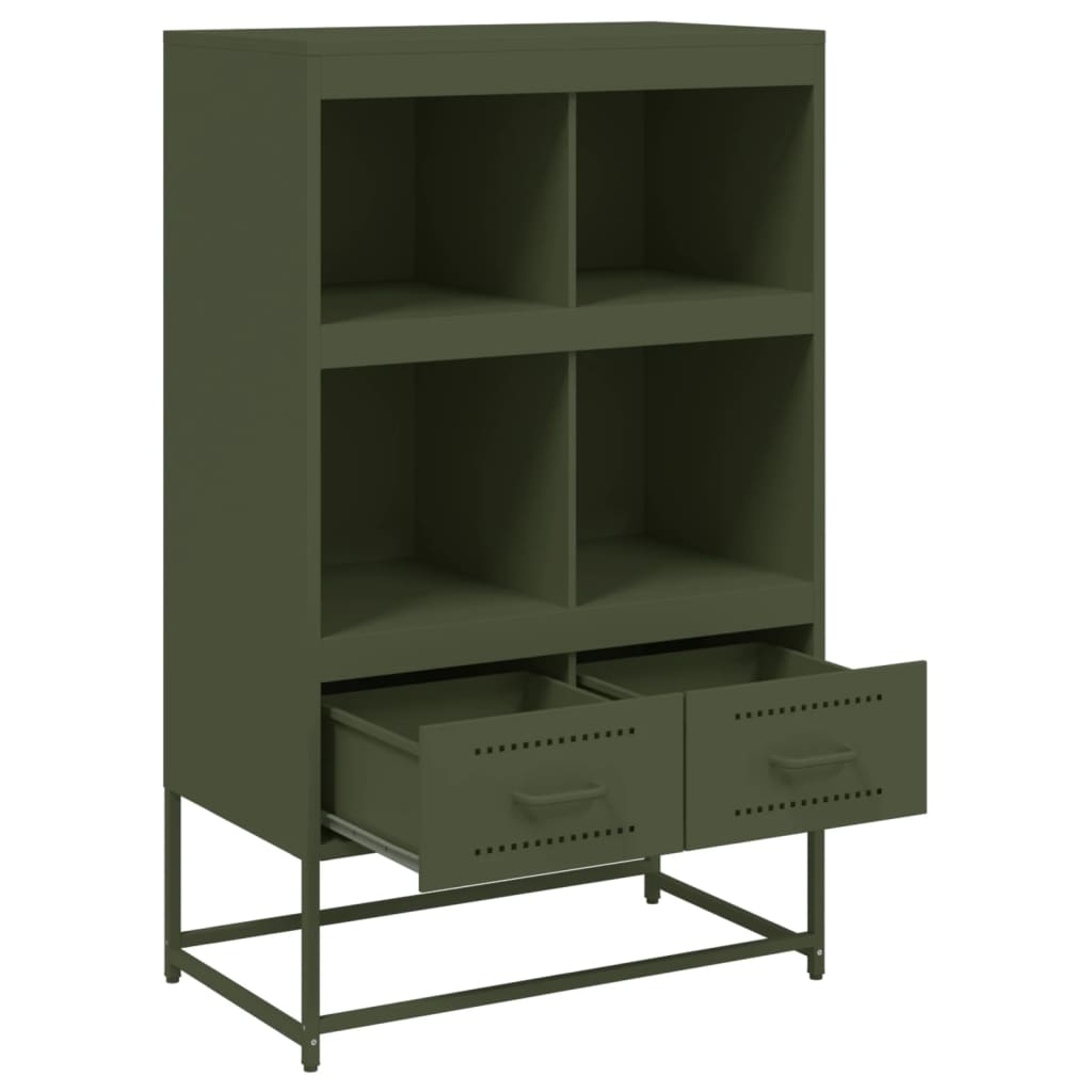 Credenza Verde Oliva 68x39x111,5 cm in Acciaio - homemem39