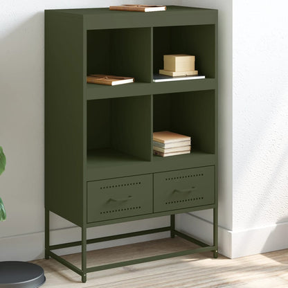 Credenza Verde Oliva 68x39x111,5 cm in Acciaio