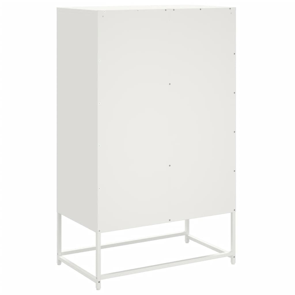 Credenza Bianca 68x39x111,5 cm Acciaio - homemem39