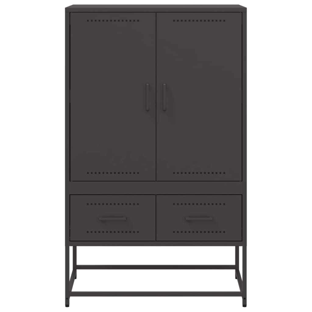 Credenza Nera 68x39x111,5 cm in Acciaio - homemem39