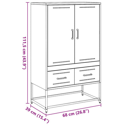 Credenza Nera 68x39x111,5 cm in Acciaio