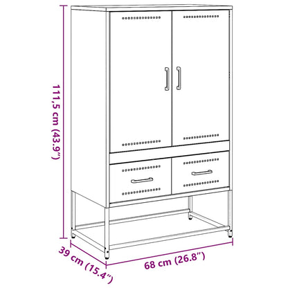 Credenza Antracite 68x39x111,5 cm Acciaio