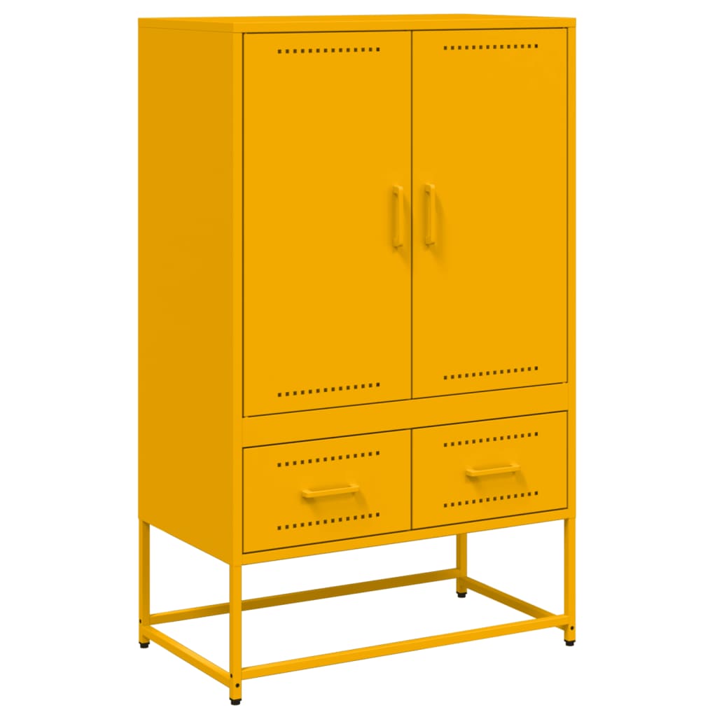 Credenza Giallo Senape 68x39x111,5 cm in Acciaio