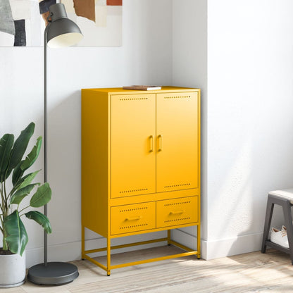 Credenza Giallo Senape 68x39x111,5 cm in Acciaio