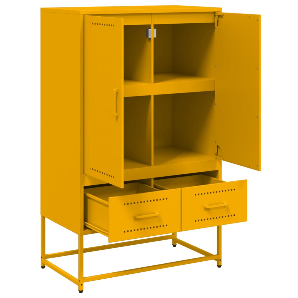 Credenza Giallo Senape 68x39x111,5 cm in Acciaio