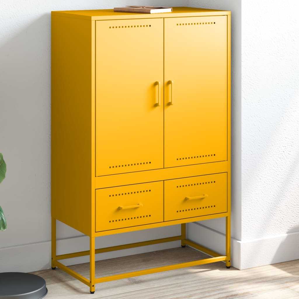 Credenza Giallo Senape 68x39x111,5 cm in Acciaio