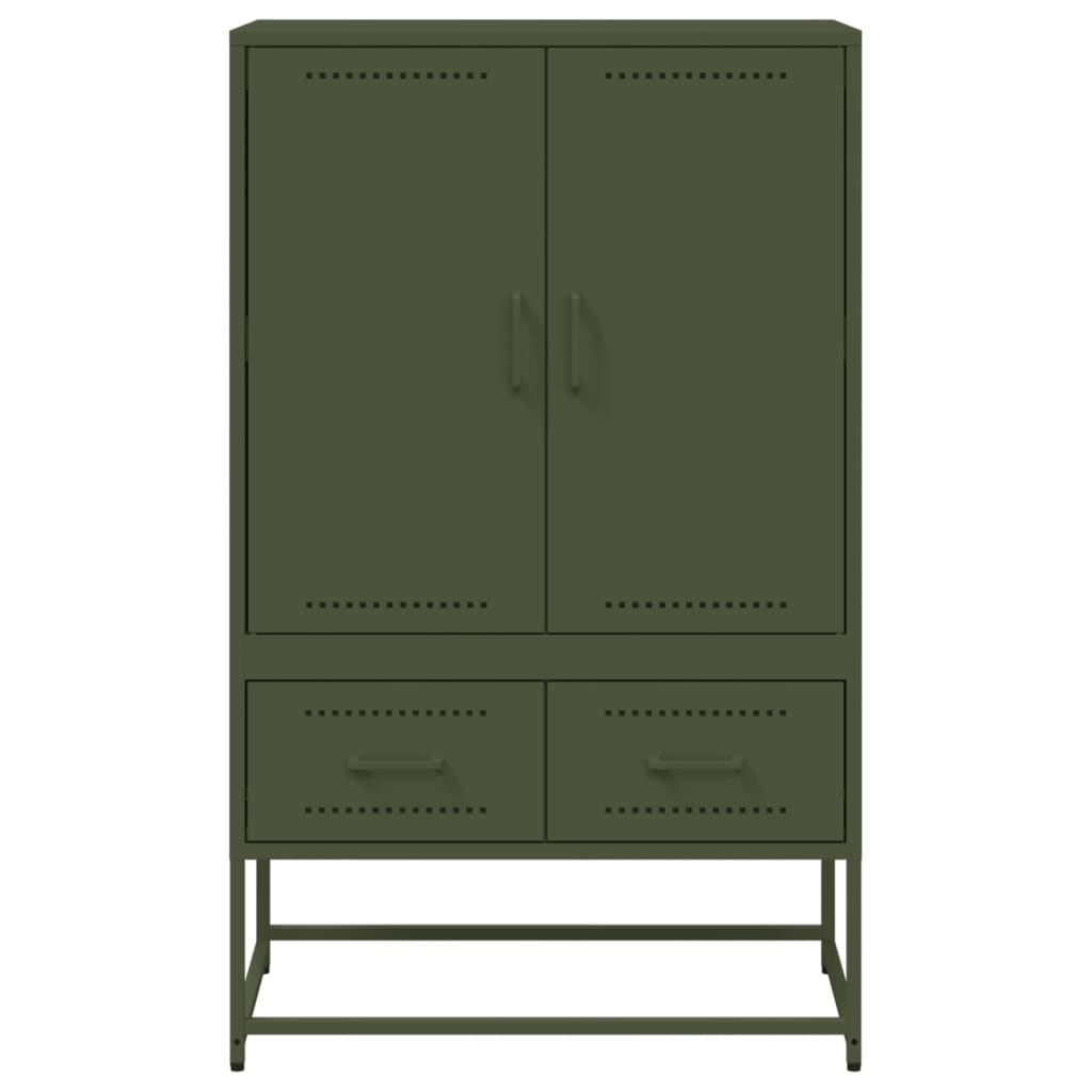 Credenza Verde Oliva 68x39x111,5 cm in Acciaio