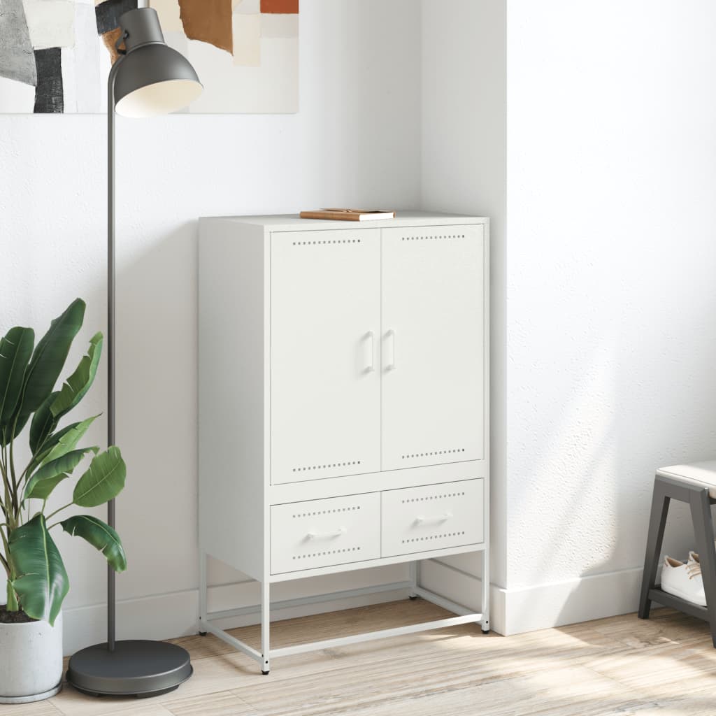 Credenza Bianca 68x39x111,5 cm Acciaio