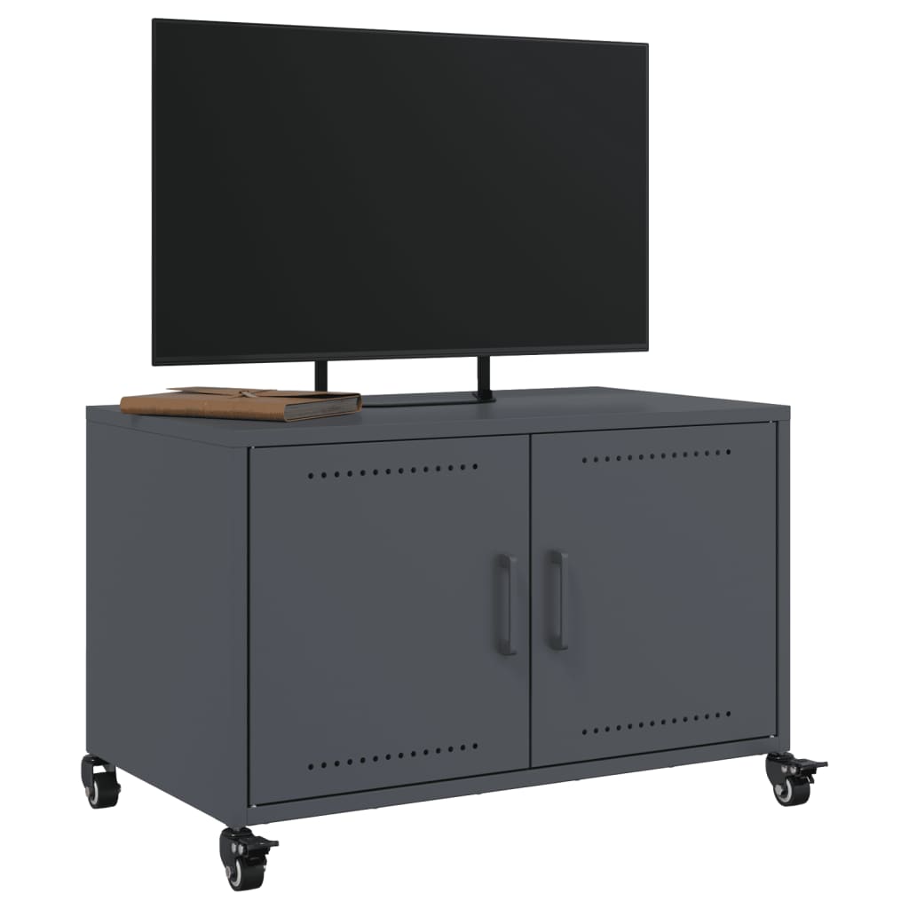Mobile TV Antracite 68x39x43,5 cm in Acciaio Laminato a Freddo - homemem39