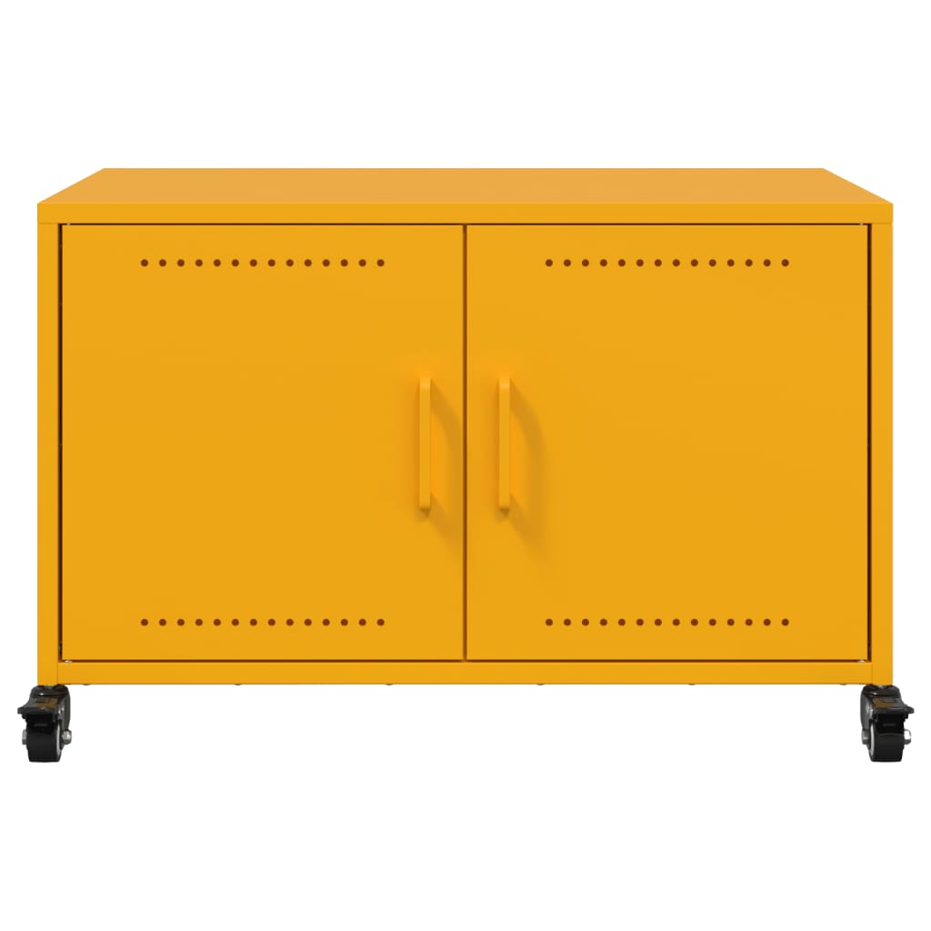Mobile TV Giallo Senape 68x39x43,5cm Acciaio Laminato a Freddo - homemem39