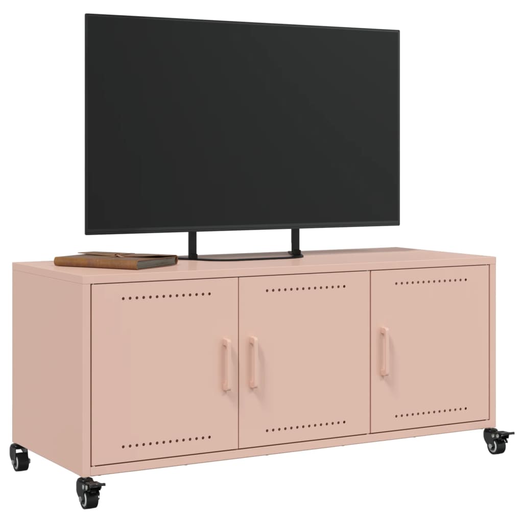 Mobile TV Rosa 100,5x39x43,5 cm in Acciaio Laminato a Freddo - homemem39