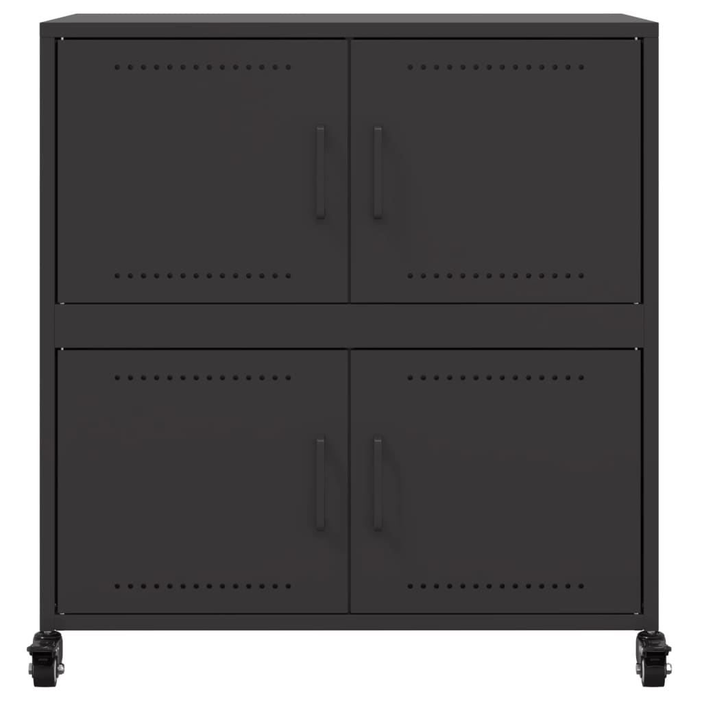 Credenza Nera 68x39x72 cm in Acciaio