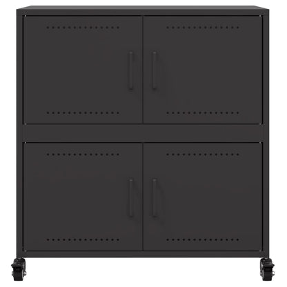 Credenza Nera 68x39x72 cm in Acciaio