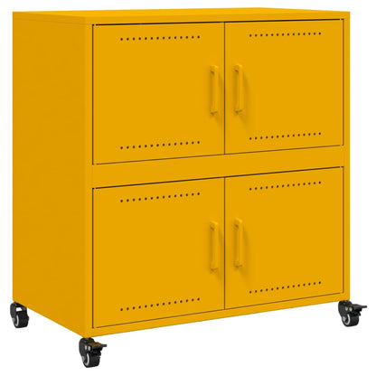 Credenza Giallo Senape 68x39x72 cm in Acciaio