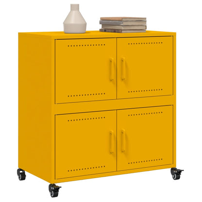 Credenza Giallo Senape 68x39x72 cm in Acciaio