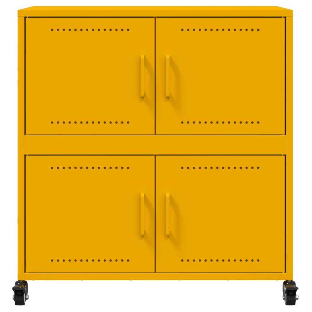 Credenza Giallo Senape 68x39x72 cm in Acciaio