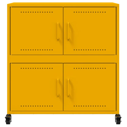 Credenza Giallo Senape 68x39x72 cm in Acciaio