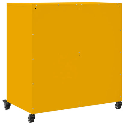 Credenza Giallo Senape 68x39x72 cm in Acciaio