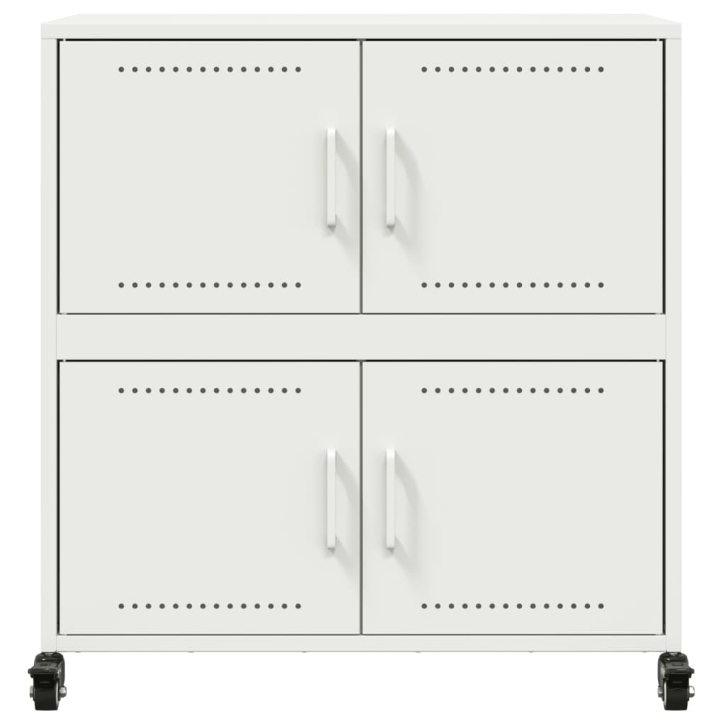 Credenza Bianca 68x39x72 cm in Acciaio - homemem39