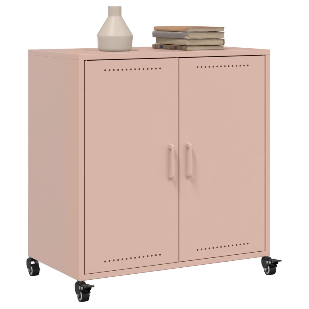 Credenza Rosa 68,5x39x72 cm in Acciaio Laminato a Freddo